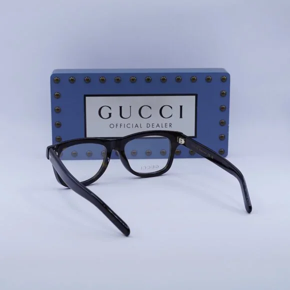 Gucci GG1526O 002 Square Eyeglasses Dark Havana 52mm - Picture 3 of 10